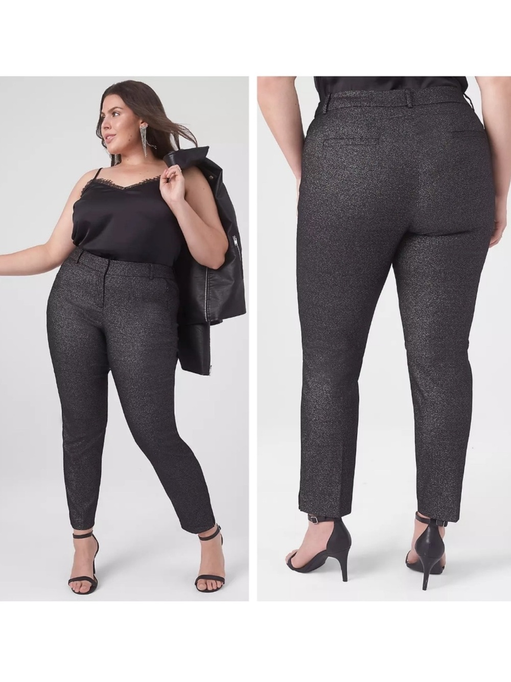 NEW Lane Bryant Signature Fit Slim Ankle 4-Season Pant Shimmer Black Size 16 NWT